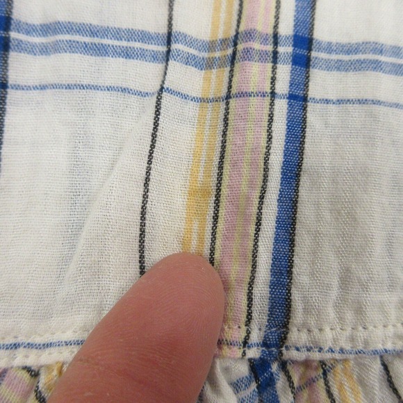 Maeve Anthropologie Plaid Ruffle Tunic Blouse Top size 6 Prairie Peasant - Picture 2 of 11